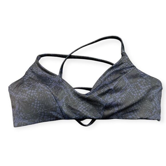 ATHLETA Women’s Navy Blue Black Snake Print Triangle Bikini Top Size Small Style - Picture 3 of 6